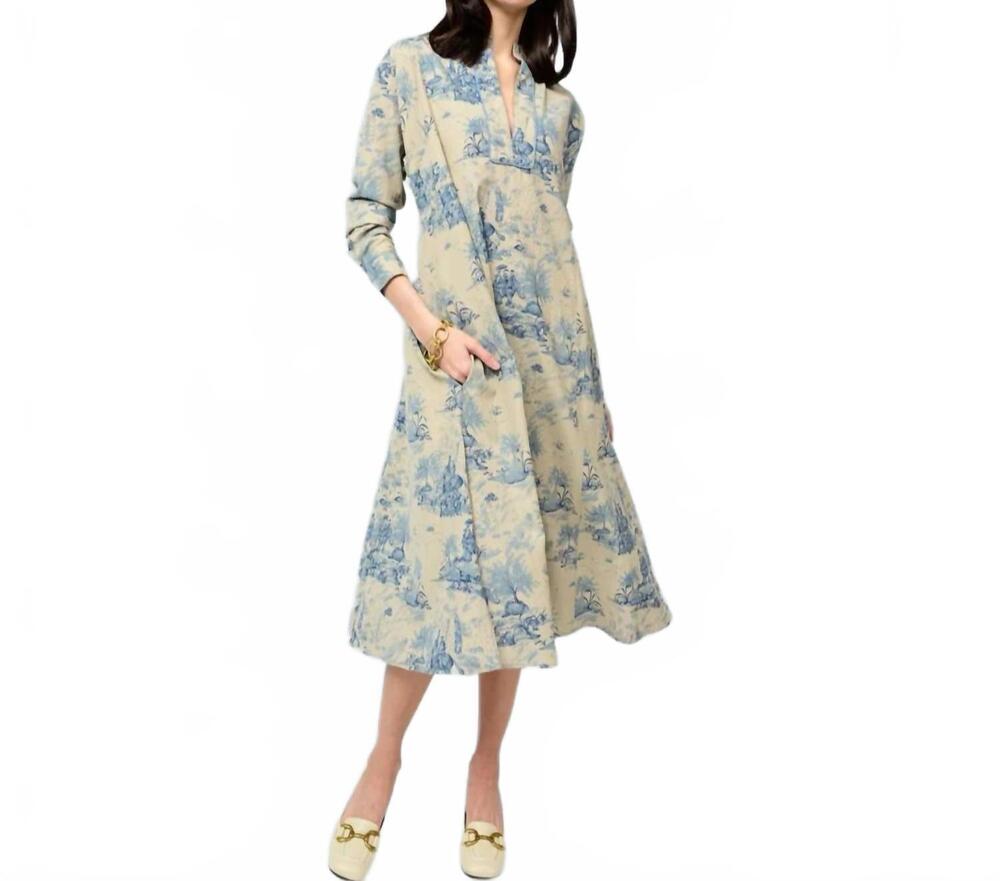 NEW UNCLE FRANK toile midi dress in blue